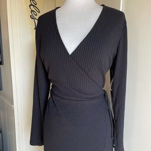 XL NWT black wrap dress old navy curvy busty friendly extra large professional